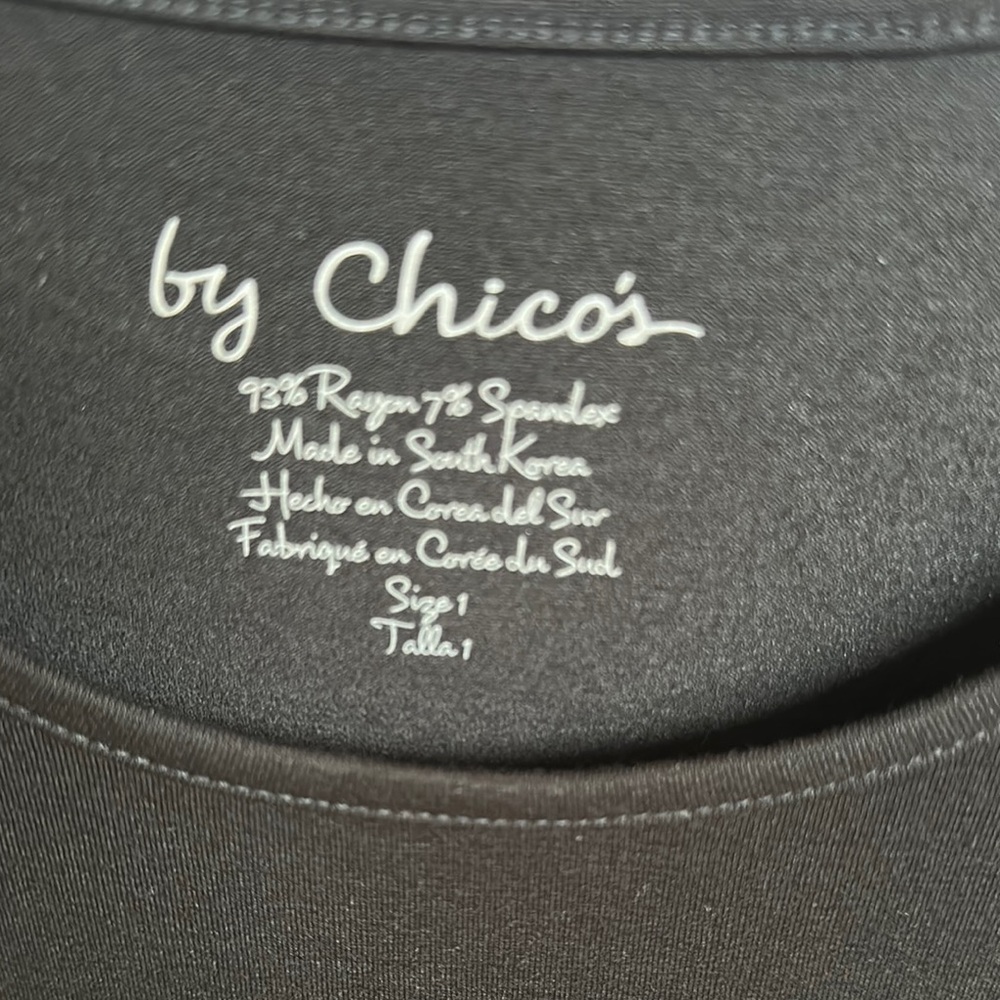 Chico's Black Long Sleeve Blouse Size 1 - Picture 2 of 7